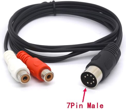 سلك كابل صوت Din 7 Pin Male إلى Dual RCA Female لأنظمة Bang & Olufsen وNaim وQuad.Stereo (1 متر) in Saudi Arabia