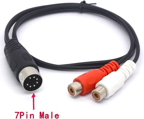 سلك كابل صوت Din 7 Pin Male إلى Dual RCA Female لأنظمة Bang & Olufsen وNaim وQuad.Stereo (1 متر) in Saudi Arabia