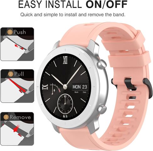 حزام لـ Amazfit GTS 4/ GTS 4 Mini/ GTS 3/ GTS 2/ GTS 2e/ GTS 2 Mini/ GTS/ GTR Mini/ GTR 42 مم/ حزام بديل من السيليكون الناعم لـ Amazfit Bip 3/ Bip 3 Pro/ Bip U Pro/ بيب إس لايت/ بيب/ بيب لايت/ بيب إس/ بيب يو in Saudi Arabia