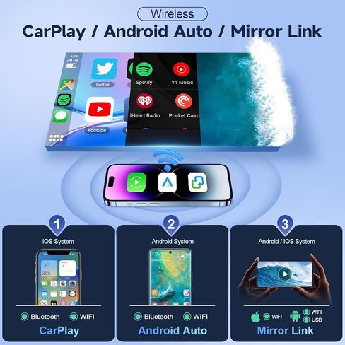 Leadfan Android Car Stereo Radio for GMC Yukon Chevrolet Chevy Silverado Tahoe Suburban 2007-2012 with Wireless Carplay Android Auto 9" Touch Screen In-Dash GPS Navigation WIFI Bluetooth Backup Camera in Kuwait