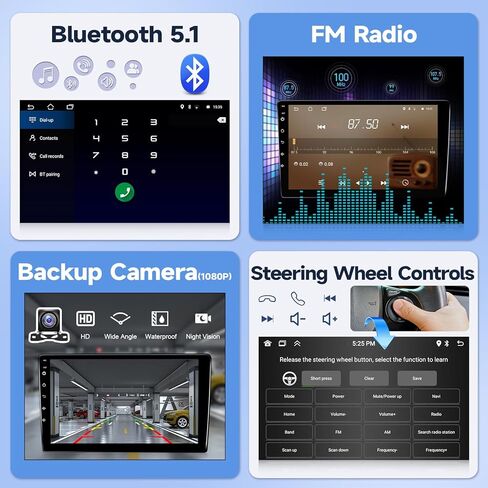 Leadfan Android Car Stereo Radio for GMC Yukon Chevrolet Chevy Silverado Tahoe Suburban 2007-2012 with Wireless Carplay Android Auto 9" Touch Screen In-Dash GPS Navigation WIFI Bluetooth Backup Camera in Kuwait