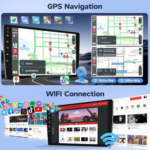 Leadfan Android Car Stereo Radio for GMC Yukon Chevrolet Chevy Silverado Tahoe Suburban 2007-2012 with Wireless Carplay Android Auto 9" Touch Screen In-Dash GPS Navigation WIFI Bluetooth Backup Camera in Kuwait