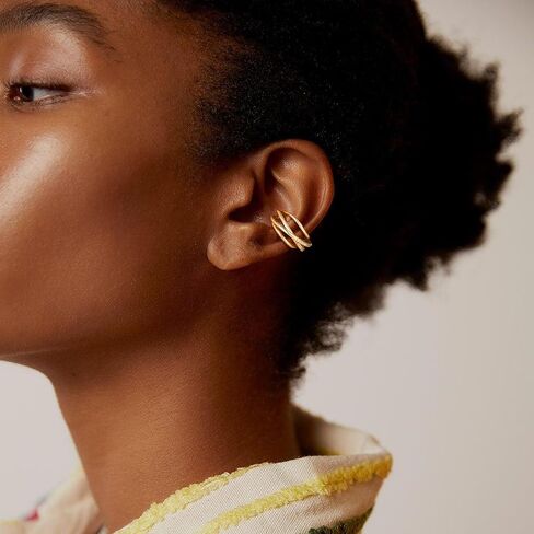 Ear Cuff Earrings for Women Non Piercing Gold Ear Cuff 14K Gold Plated Ears Clip on Cartilage Earrings Fake Earrings Handmade Hypoallergenic Jewelry Gift for Teen Girls in Saudi Arabia