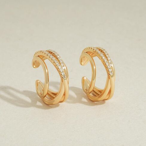 Ear Cuff Earrings for Women Non Piercing Gold Ear Cuff 14K Gold Plated Ears Clip on Cartilage Earrings Fake Earrings Handmade Hypoallergenic Jewelry Gift for Teen Girls in Saudi Arabia