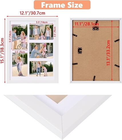 PHAREGE 4 حزمة إطار صورة مجمعة 4x6 5 فتحات، 11x14 إطار ملصق أسود مجموعة من 4، عرض صور زفاف عائلية أفقية أو عمودية على الحائط in Kuwait