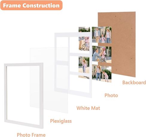 PHAREGE 4 حزمة إطار صورة مجمعة 4x6 5 فتحات، 11x14 إطار ملصق أسود مجموعة من 4، عرض صور زفاف عائلية أفقية أو عمودية على الحائط in Kuwait
