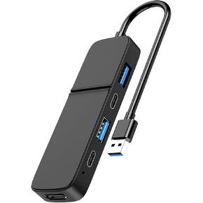 5-Port USB-C Hub with 4K HDMI, 5Gbps Data Transfer, 2 USB-A & 2 USB-C Ports, Compatible with MacBook Pro/Air iPad Pro iMac iPhone 15 XPS Thinkpad PC Flash Drive Portable Hard Disk (USB-C)