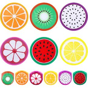 CroBlissful 24 Pcs Foldable Flying Disc Fans 9.84'' Fruit Folding Hand Fan Round Collapsible Handheld Fan Decorative Pocket Fans with Bag for Boys Girls Gift Beach Lawn Park Camping Game Party Favor in Kuwait