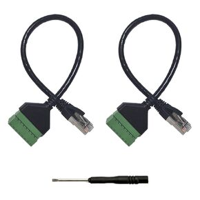 4PCS 1ft/0.3m RJ45 Female Plug to 8 Pin Screw Terminal Connector for Cat7 Cat6 Cat5e Cat5 Ethernet Extender,AV CCTV UTP DVR Network Adapter Extension Cord