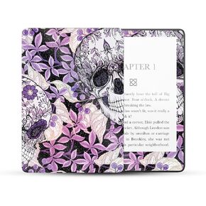 MightySkins Glossy Glitter Skin Compatible with Amazon Kindle Paperwhite 5 6.8-inch 11th Gen (2021) Full Wrap - Flower Skull | Protective High-Gloss Glitter Finish | Easy to Apply | Made in The USA