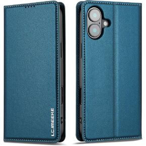 Kowauri Case for iPhone 16, PU Leather Wallet Flip Case for Women Men with Card Holder Kickstand Magnetic Closure Shockproof Protective Phone Cover for iPhone 16 6.1 inch (Black)