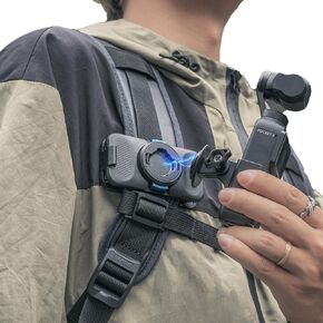 Magnetic Backpack Strap Clip Mount, Quick Clip Mount with 2 Grades Compatible with DJI Osmo Pocket 3, GoPro Hero 12/11/10 and More