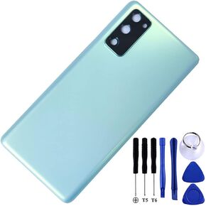 Galaxy S20 FE 5G Back Plastic Cover Replacement Door Panel for Samsung Galaxy S20 FE 5G 6.5" G781U G781V G781W S20FE Back Cover Housing with Back Camera Glass Len and Tape Repair Part (Cloud White)