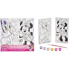 Marvel Avengers Color Your Own Canvas- 2 Canvases (8" x 4" ), 1 Brush, 6 Vivid Paints - Perfect Creative Gift for Kids & Fans - 1 Set
