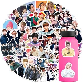 100pcs BTS Stickers Cute Kpop Singer Mixed Pack Stickers for Teens Computer,Cool Trendy Boys Group Waterproof Decals for Laptops Wate Bottle Journal Skateboard Guitar Pad