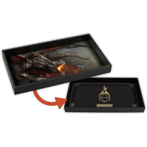 Forged Dice Co. Dice Tray 14" - Double Sided and Removable Neoprene Rolling Dice Mat - for Any Dice or Board Game, Tabletop RPGs Like D&D Pathfinder Roleplaying Game Black Tray w/Black Eye