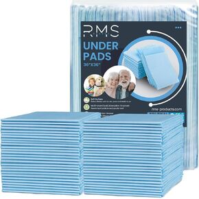 RMS BRANDS Pack of 10 Disposable Underpads 36"X36" Ultra Soft 6-Layer Protection Leak Proof 80g Heavy Incontinence Bed Pads for Babies, Kids, Adults & Elderly