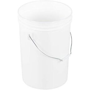Vestil PAIL-6-PWS دلو بلاستيكي مفتوح الرأس بمقبض فولاذي، سعة 6 جالون، أبيض in Kuwait