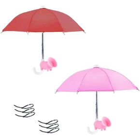4pcs Phone Holder with Sun Umbrella - Phone Umbrella Suction Cup Stand, Desktop Piggy Phone Holder,Durable Mobile Phone Suction Cup Holder Outdoor Sun Umbrella Mobile Phone Holder(Blue-Dark blue)