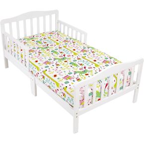 Mellanni Toddler 3 Piece Set Animal-Print - Includes Fitted Sheet, 2 Pillowcases Standard and Toddler - Fits Baby Crib Too - Super Soft Kids Bedding (3 Piece Todler Set, Animal Print)