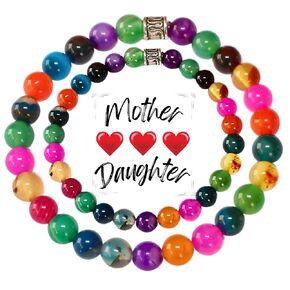 Mom and Daughter Gifts for Little Girls 8 9 10 12 16 18 Year Old Charm Beaded Girls Bracelets Matching Relaxing Anxiety Stress Relief Turquoise Jewelry for Women Christmas Gifts for Family with Kids