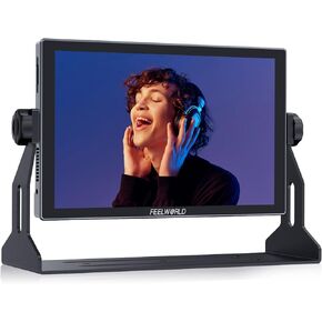 FEELWORLD S10 10 Inch 1200nit High Brightness 12G-SDI Camera Field DSLR Monitor Touchscreen with Waveform HDR Support HDMI SDI Cross Conversion and 3D LUT Out Aluminium Housing