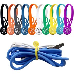 SUNFICON 2023 مشابك كابلات مغناطيسية جديدة منظمو الأسلاك 10 قطع من أشرطة الكابلات الطويلة المطورة من السيليكون، ربطات ملتوية للأجهزة الملونة، حامل سلك سماعة الرأس، مدير المرجعية، السبورة البيضاء، سلسلة مفاتيح مغناطيسية للثلاجة in Kuwait