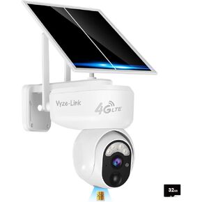 كاميرات الحياة البرية Vyze-Link Solar 4G مع حركة رؤية ليلية مقاومة للماء، كاميرا خلوية مع بطاقة Sim، كاميرا كريتر للفناء الخلفي، IP66، دوران 360 درجة