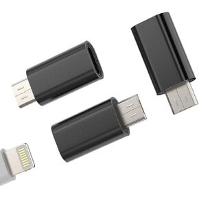Lightning Female to Micro USB Male Charger Adapter(3pack)Android Power Charging Data Sync Charge Cable Port Converter for Galaxy S7 Active S6 Edge Nexus 5 LG PS4 MP3 for Iphone 13 Pro 7 X Cord