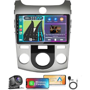 Android 12 Car Radio for Kia Forte 2009-2017, with Wireless CarPlay/Android Auto, 2+32G Stereo Support HD Backup Camera/in-Dash GPS/Bluetooth5.2/WiFi/SWC/FM Radio/Mirror Link/DSP/MIC/DSP/EQ