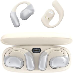 Bluetooth Open Ear Wireless Earbuds: On Ear Headphones with Hi-Fi Stereo Audio, Touch Control Bluetooth Headphones, Waterproof Sport Earphones with Mic for Android/iOS (400mAh Black)