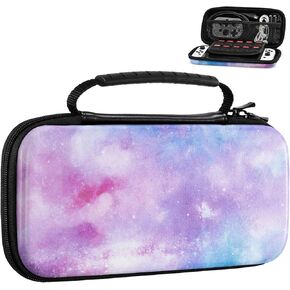 MoKo Carry Case for Nintendo Switch and New Switch OLED Console, Hard Shell Portable Travel Carry Case w/10 Game Card Slots for Switch and other Accessories, Pastel Pink in Kuwait