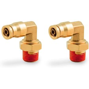 85Pcs DOT Air Brake Line Fittings,1/4" 1/8" 3/8" 1/2" Brass DOT Compression Air Nylon Tubing Fittings Assortment Repair Kit for Truck or Industrial Air System