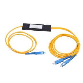 SC/UPC Fiber Optical FBT Splitter 1x2(1 in 2 Out) Singlemode 1310/1550nm for Network Signal Distribution(3 Pack)