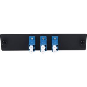 6 Fibers LC to LC Duplex Single Mode Fiber Patch Panel with 3 pcs LC/LC UPC Duplex Singlemode Fiber Optic Coupler Adapters Connector,2pcs
