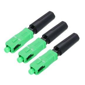 MECCANIXITY SC/APC Fiber Optic Quick Connector, Single Mode Straight SC Fiber Optic Fast Connectors Adapter for CATV Network, Pack of 3