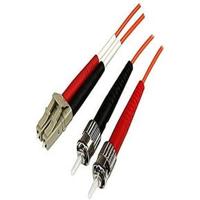 StarTech.com 3m Fiber Optic Cable - Multimode Duplex 50/125 - OFNP Plenum - LC/ST - OM2 - LC to ST Fiber Patch Cable (50FIBPLCST3)