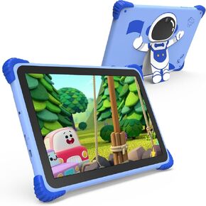 EGOTEK Kids Tablet,10.1 inch Tablet for Kids, Android 13, Octa-core, 8GB RAM 64GB ROM,HD Screen,6~8 hr Battery,WiFi6,Dual Camera,Eyes Protection,iWawa Parental Control, Foldable Stand (Pink)