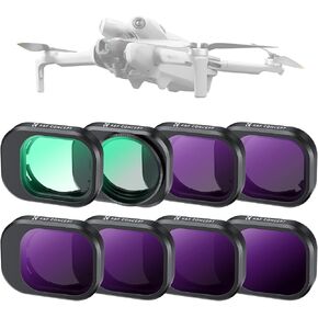 K&F Concept UV CPL ND Filter Set Compatible with DJI Mini 4 Pro, 8 Pack UV CPL ND8 ND16 ND32 ND64 ND128 ND256 Polarizer Neutral Density Drone Lens Filters, Multi Coated HD Optical Glass/Gimbal Safe