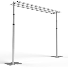 EMART Backdrop Stand Heavy Duty 10x10Ft Three Crossbar Pipe and Drape Backdrop Stand Kit, Adjustable Metal Frame for Backdrop, Background Stand Backdrop for Wedding Birthday Party Decorations-Black