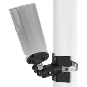 Camera Pole Mount - Outdoor Security Cam Pole Mount No-Drill for 1/4-Inch Attach Point Cameras Compatible with Ring Indoor Cam and More Fits 1.96-7.87 Inch Pipes (White)