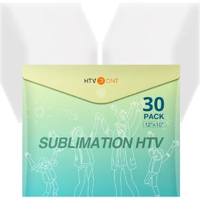 HTVRONT Sublimation HTV for Dark Fabric/Light Fabric 30 Pack - 12 * 10'' Matte Sublimation Vinyl - Sublimation Blanks for Sublimation Shirts/Hat/Pillow/Bag