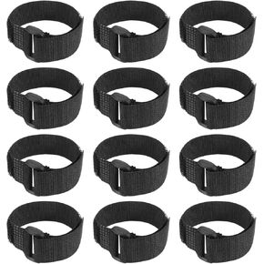 PATIKIL Reusable Cable Ties 6x1inch, 12 Pack Adjustable Hook and Loop Straps Multipurpose Nylon fastening Cord Wrap for Organizer or Storage, Black