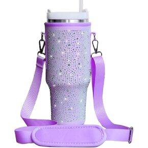 40 oz Stanley Cup Bag, Water Bottle Holder Pouch with Adjustable Strap Tumbler Carrier for Stanley Cup Accessories Stanley Backpack for Cup (Green)
