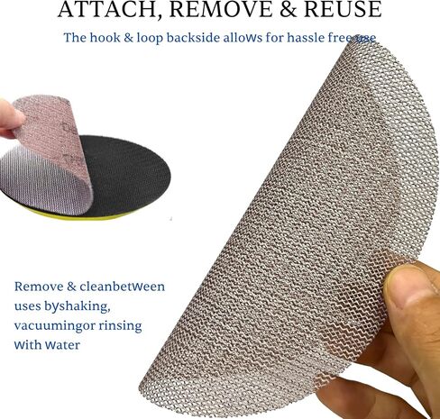 30PCS 5 Inch Mesh Sanding Discs Hook and Loop, 80 100 120 180 240 320 Assort Grit Dust Free Mesh Sanding Pads, Abrasive Net Sander Disc Anti-Blocking Mesh Sandpaper for Car, Wood Furniture Floor in Saudi Arabia
