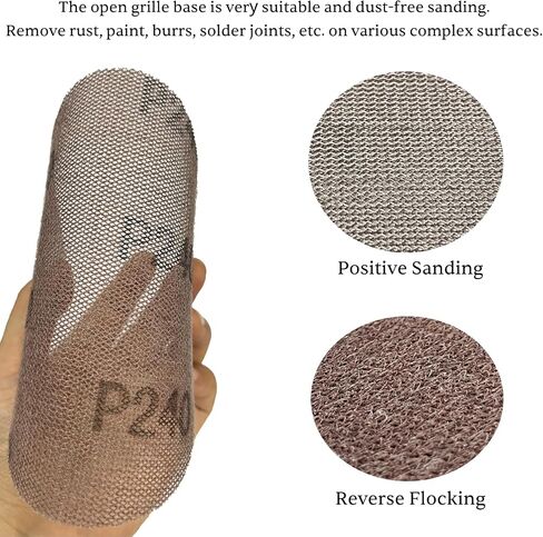 30PCS 5 Inch Mesh Sanding Discs Hook and Loop, 80 100 120 180 240 320 Assort Grit Dust Free Mesh Sanding Pads, Abrasive Net Sander Disc Anti-Blocking Mesh Sandpaper for Car, Wood Furniture Floor in Saudi Arabia