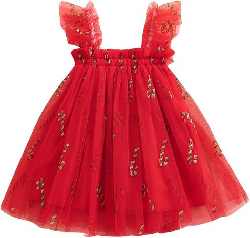 Toddler Christmas Tutu Dress Baby Girl Sleeveless Layered Tulle Dress Little Girl Princess Dresses Christmas Outfit in Saudi Arabia