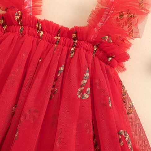 Toddler Christmas Tutu Dress Baby Girl Sleeveless Layered Tulle Dress Little Girl Princess Dresses Christmas Outfit in Saudi Arabia