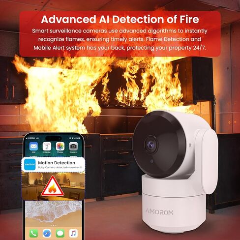 WiFi Security Camera for Home Surveillance, 2 Pack Pet Camera with Phone App,Pan Tilt Motion Track,Privacy Mode, Night Vision,Micro SD Card/Cloud Storage, Work with Google Assistant/Alexa (White) in Saudi Arabia