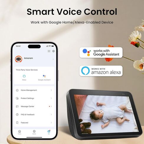 WiFi Security Camera for Home Surveillance, 2 Pack Pet Camera with Phone App,Pan Tilt Motion Track,Privacy Mode, Night Vision,Micro SD Card/Cloud Storage, Work with Google Assistant/Alexa (White) in Saudi Arabia